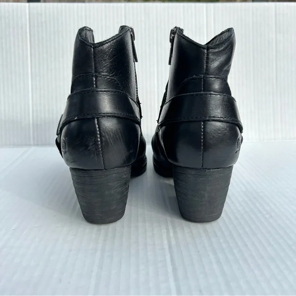 Born Carmel Harness Booties Black Leather Size 7.5 - Picture 5 of 9